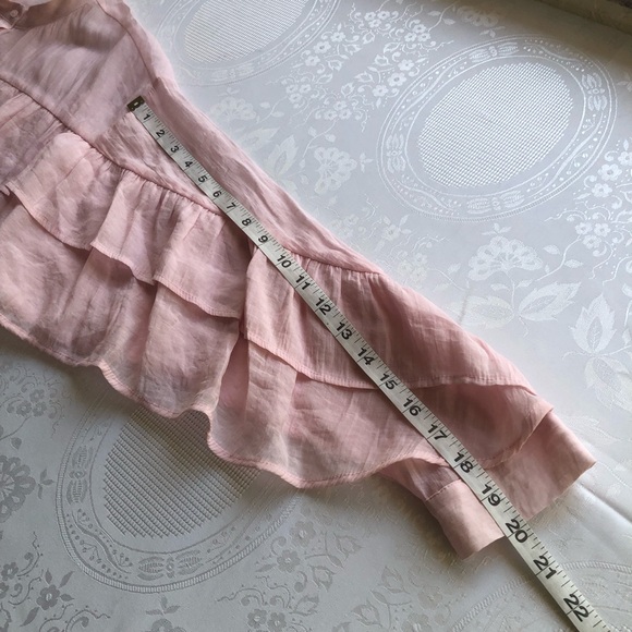 Zara Blush Pink Layered Tiered Blouse Women’s Size XS Bohemian Style Shirt Top - Picture 9 of 16